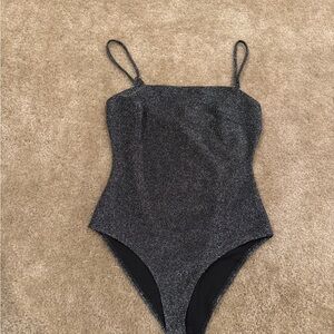Forever 21 Black Glitter Bodysuit